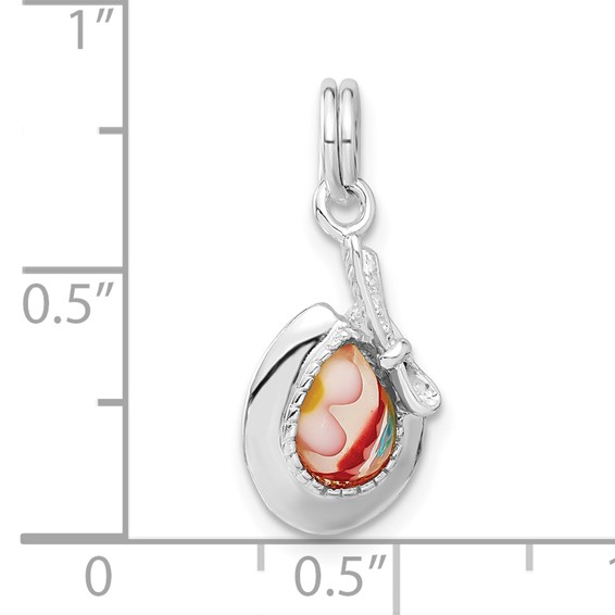 Sterling Silver Multi-colored Glass Hat Charm