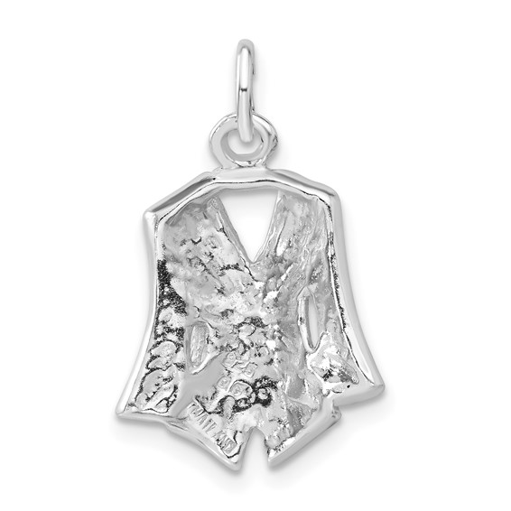 Sterling Silver Blue Enameled and Crystal Jacket Charm