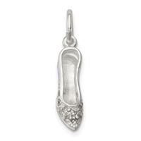Sterling Silver CZ High Heel Charm view 2