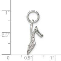 Sterling Silver CZ High Heel Charm view 3