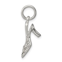 Sterling Silver CZ High Heel Charm view 1