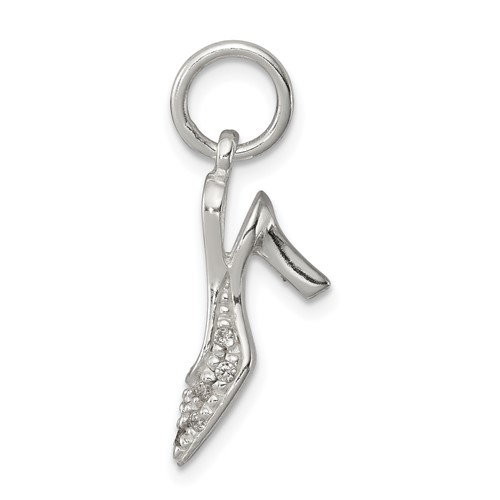 Sterling Silver CZ High Heel Charm