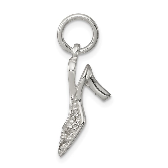Sterling Silver CZ High Heel Charm
