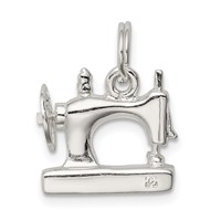 Sterling Silver Rhodium-plated Sewing Machine Charm view 4