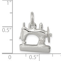 Sterling Silver Rhodium-plated Sewing Machine Charm view 3