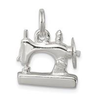 Sterling Silver Rhodium-plated Sewing Machine Charm view 1