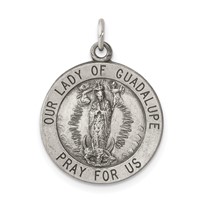 Sterling Silver Antiqued Our Lady of Guadalupe Medal view 1