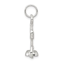 Sterling Silver Rhodium-plated Wine Bottle Opener Charm view 2