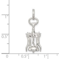 Sterling Silver Rhodium-plated Wine Bottle Opener Charm view 3