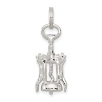 Sterling Silver Rhodium-plated Wine Bottle Opener Charm view 1