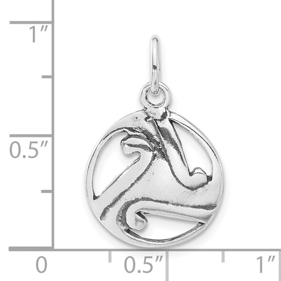 Sterling Silver Polished & Antiqued Celtic Circle Charm