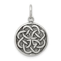 Sterling Silver Antiqued Celtic Knot Charm view 1