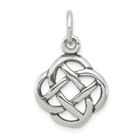 Sterling Silver Antiqued Celtic Knot Charm view 1