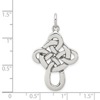 Sterling Silver Antiqued Celtic Knot Cross Charm view 3