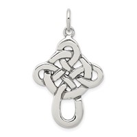 Sterling Silver Antiqued Celtic Knot Cross Charm view 1