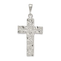 Sterling Silver Nugget Cross Pendant view 1