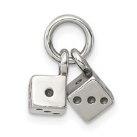 Sterling Silver Antique Dice Charm view 2