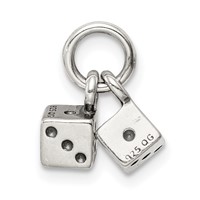 Sterling Silver Antique Dice Charm view 4
