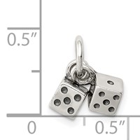 Sterling Silver Antique Dice Charm view 3