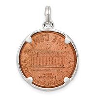 Sterling Silver Rhodium-plated Penny Charm view 4
