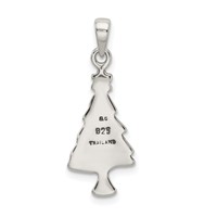 Sterling Silver Antiqued Christmas Tree Pendant view 4
