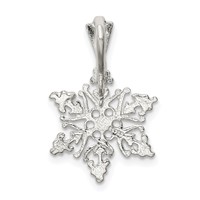 Sterling Silver Diamond Cut Snowflake Pendant view 4