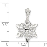 Sterling Silver Diamond Cut Snowflake Pendant view 3