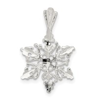 Sterling Silver Diamond Cut Snowflake Pendant view 1