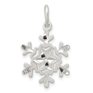 Sterling Silver Diamond Cut Snowflake Charm