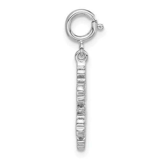 Sterling Silver Iridescent Crystal Snowflake w/ Spring Ring Clasp Charm