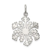 Sterling Silver Polished Snowflake Charm view 4