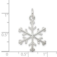 Sterling Silver Polished Snowflake Pendant view 3