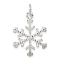 Sterling Silver Polished Snowflake Pendant view 1
