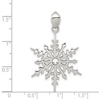 Sterling Silver Stellux Crystal Large Snowflake Pendant view 3