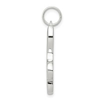 Sterling Silver Rhodium-plated Music Note Charm view 2