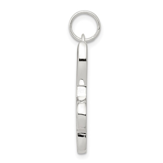 Sterling Silver Rhodium-plated Music Note Charm