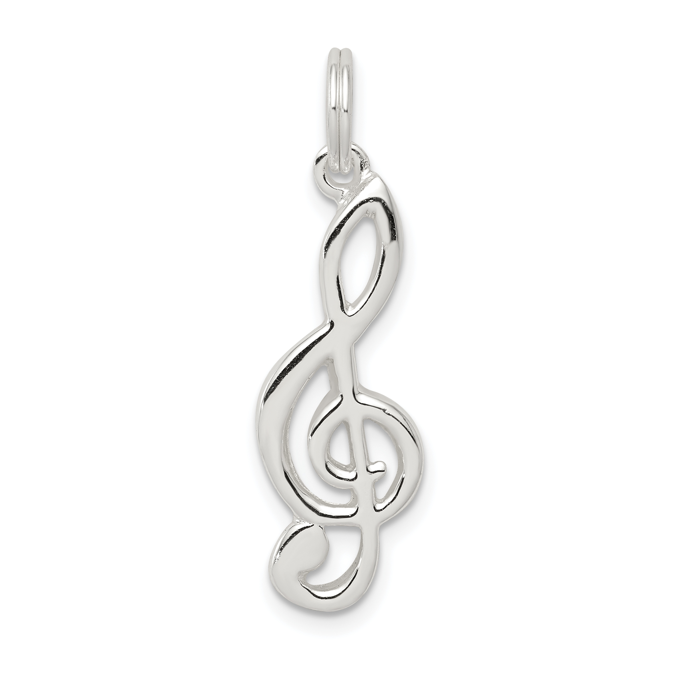 Sterling Silver Rhodium-plated Music Note Charm (QC4756)