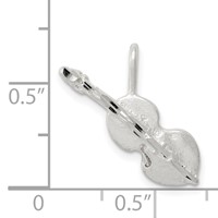 Sterling Silver Diamond Cut Violin Pendant view 3