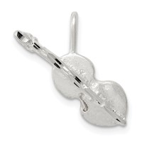 Sterling Silver Diamond Cut Violin Pendant view 1
