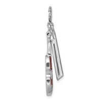 Sterling Silver Rhodium-plated Enameled & Preciosa Crystal Violin Charm view 2