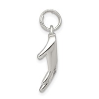 Sterling Silver Rhodium-plated Enameled Piano Charm view 2