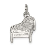 Sterling Silver Rhodium-plated Enameled Piano Charm view 4