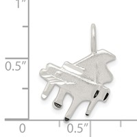 Sterling Silver Diamond Cut Grand Piano Pendant view 3
