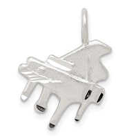 Sterling Silver Diamond Cut Grand Piano Pendant view 1