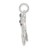 Sterling Silver Rhodium-plated Enameled Painting Palette Charm view 2