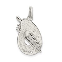 Sterling Silver Rhodium-plated Enameled Painting Palette Charm view 4