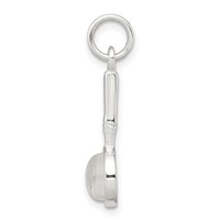 Sterling Silver Rhodium-plated Magnifying Glass Charm view 2