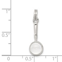 Sterling Silver Rhodium-plated Magnifying Glass Charm view 3