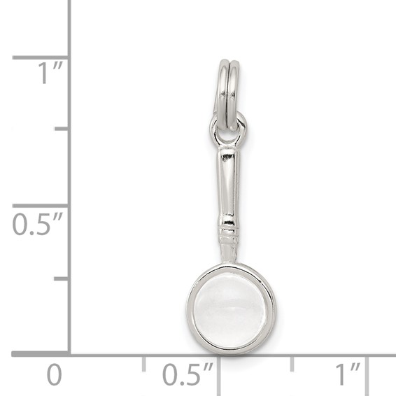 Sterling Silver Rhodium-plated Magnifying Glass Charm