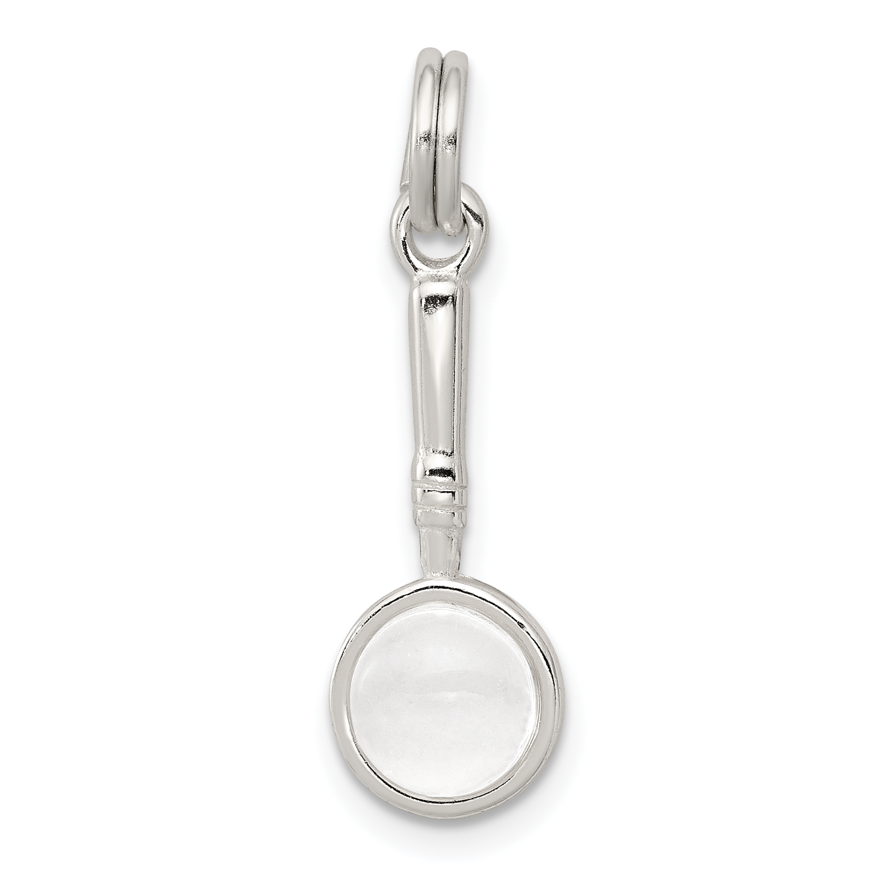 Sterling Silver Rhodium-plated Magnifying Glass Charm (QC4786)